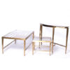 Striped marble top table suite