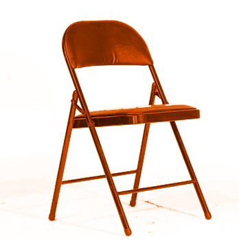Brown foldup metal chairs