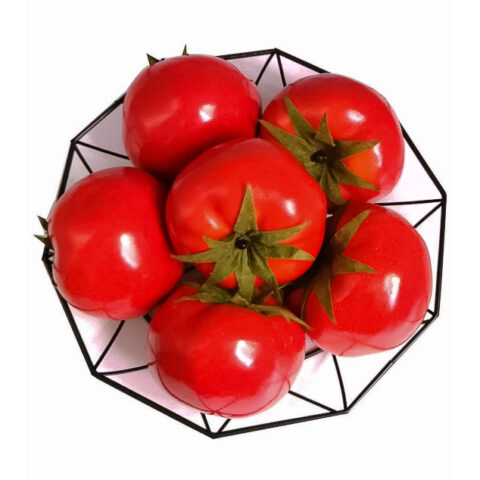 Artificial red plastic tomato vegetable