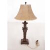 Beige brown poly table lamp