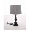 Heloise black pedestal table lamp