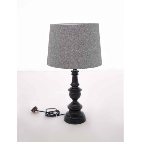 Heloise black pedestal table lamp