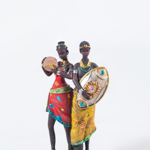 African Resin statue folk