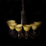 Antique brass chandelier
