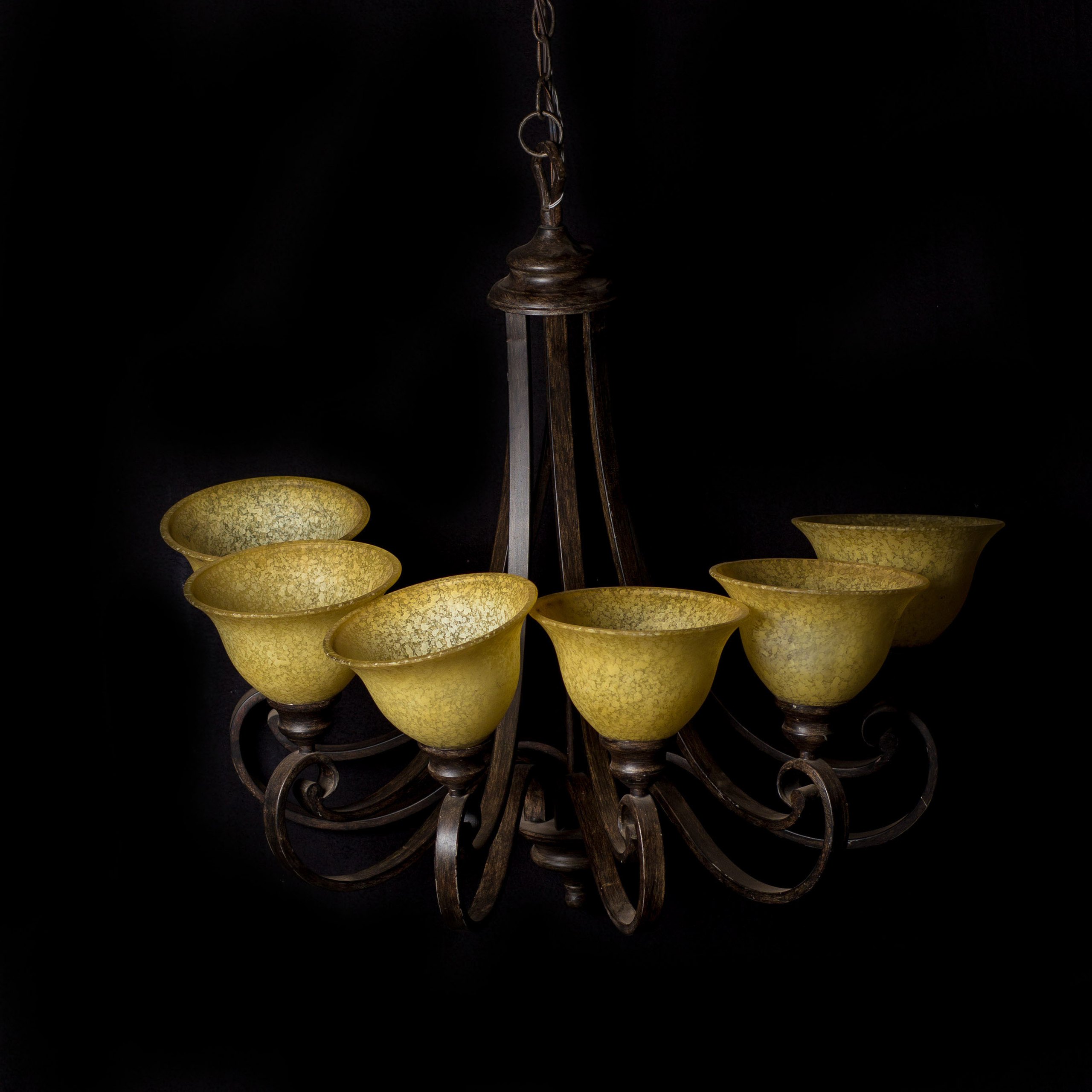 Antique brass chandelier