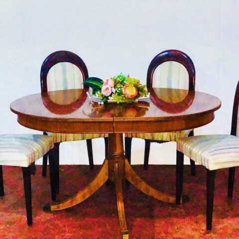 Antique oak table set
