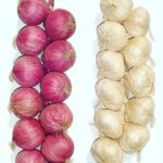 Artificial onion and garlic vegetables strings