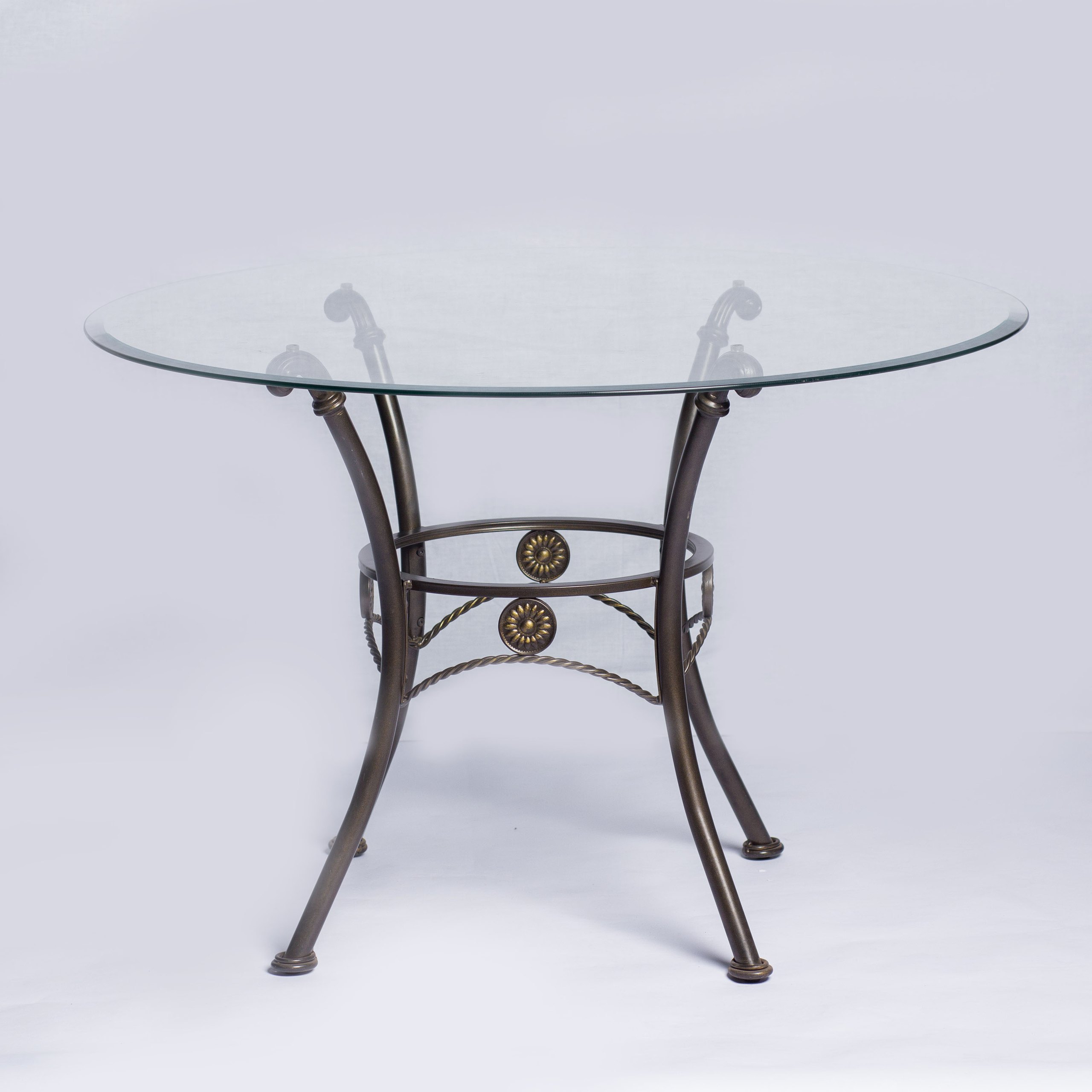 Brass and glass dinning table
