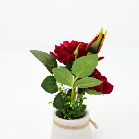 Ceramic Red Rose Flower
