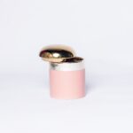Ceramic preserving jar with gold lid