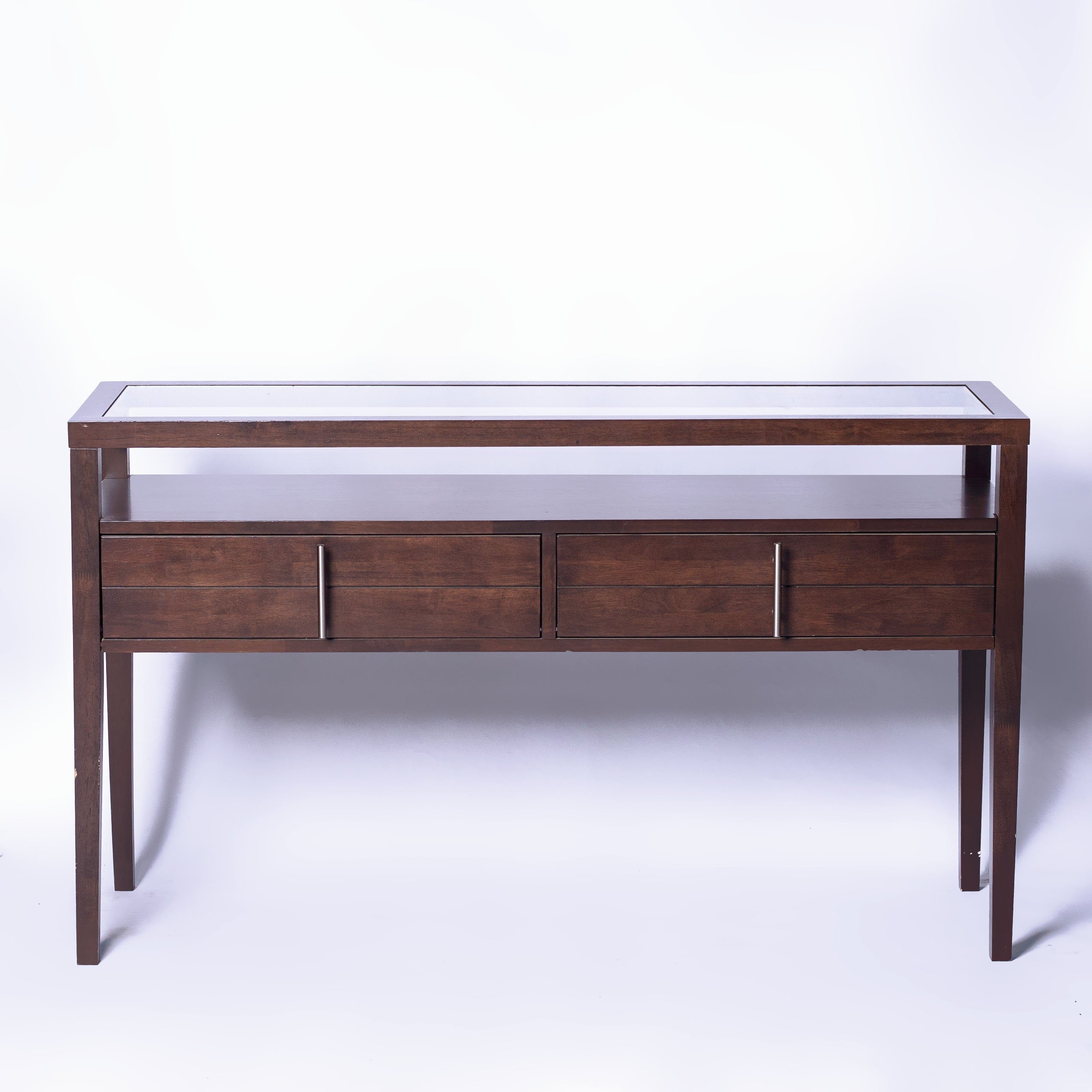 Dark brown entry table