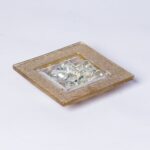 Glitter gold glass ash tray