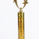 Gold star award trophy