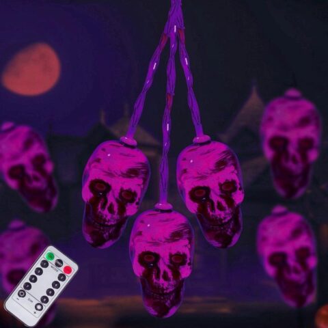 Halloween skeleton skull string lights