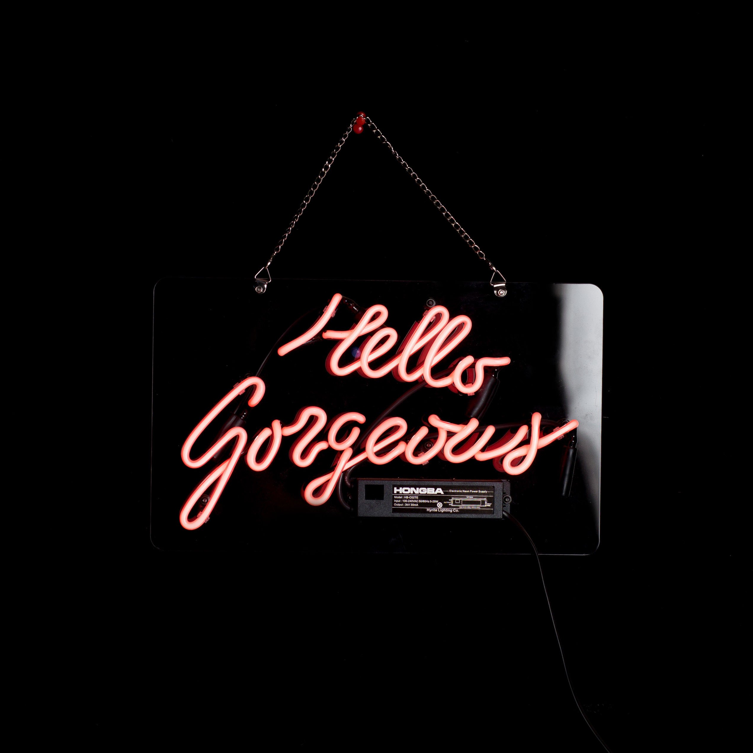 Hello gorgeous neon sign