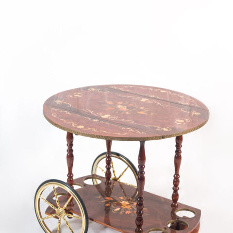 Italian marquetry bar cart