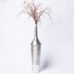 Long silver flower pot
