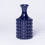 Navy ceramic vase