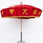 Red and Gold ghanaian umbrella