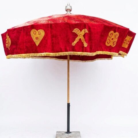 Red and Gold ghanaian umbrella