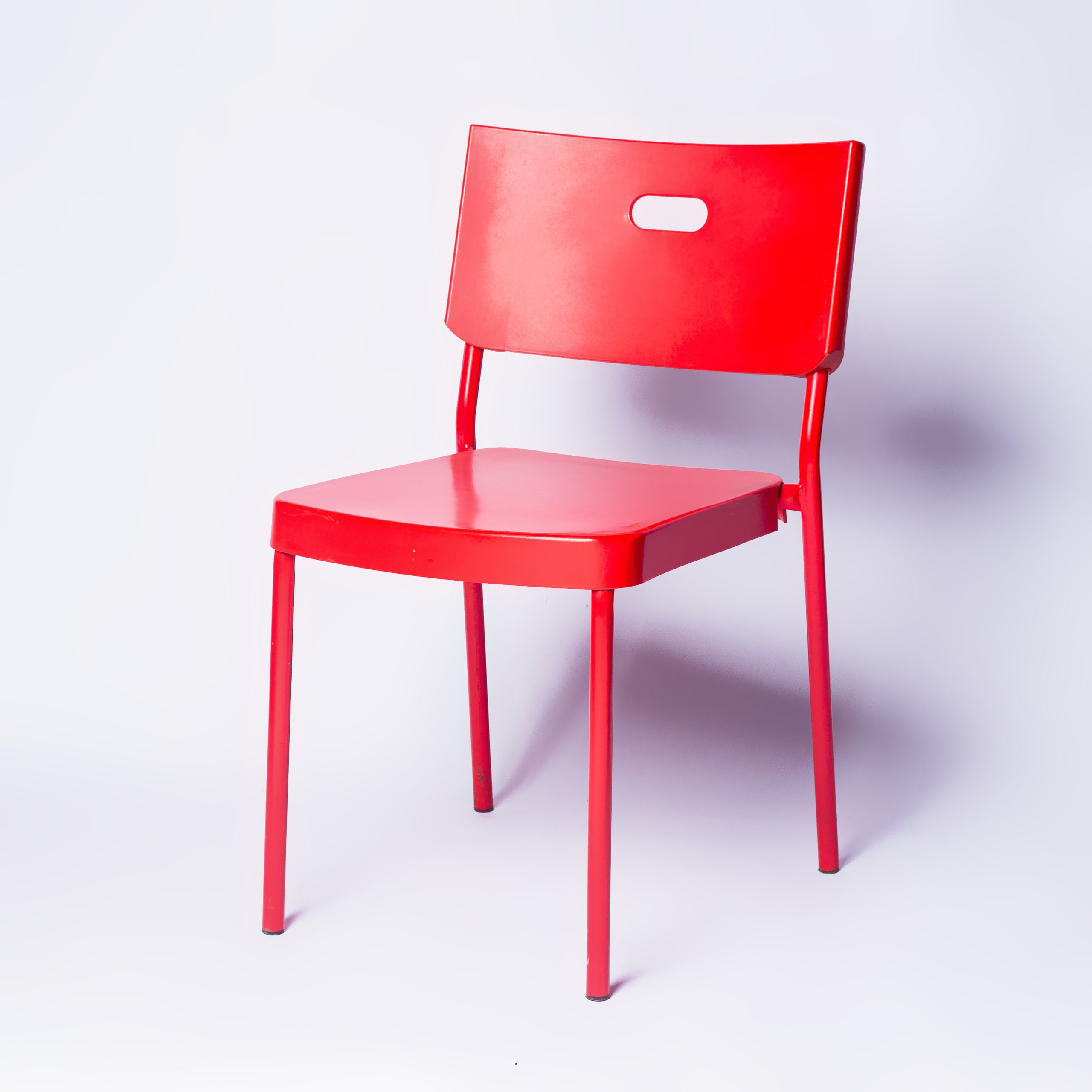 Red plastic chair