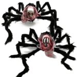 Scary creepy spiders with skeleton face