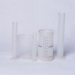 Sets of plastics beaker and cylinders