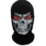 Thick skeleton skull ghost face mask with red eyes