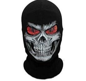 Thick skeleton skull ghost face mask with red eyes