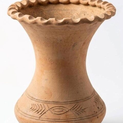 Trumpet neck clay jar