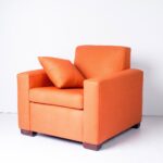 Vintage orange upholstered lounge chair