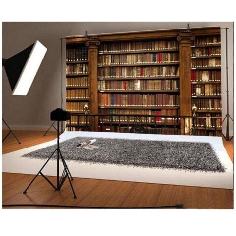 Wooden Bookshelf Backdrop 10x8ft