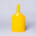 Yellow ceramic bottle vase