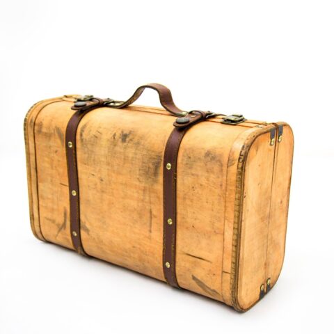 Yellowish vintage style luggage